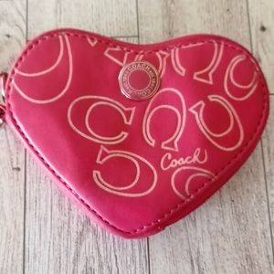 COACH Heart Shaped Leather Coin Purse